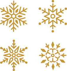 Golden Snowflakes Decorative Elements