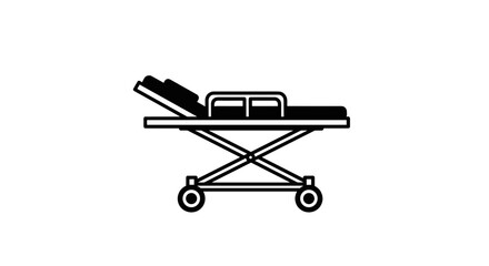 Medical Stretcher Icon Hospital Equipment for Patient Transport.