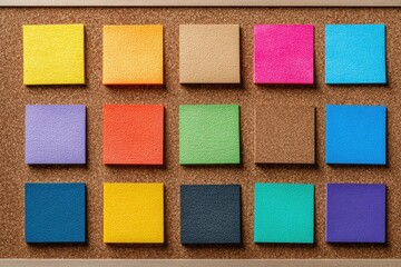 Fototapeta premium Colorful sticky notes on corkboard (2)