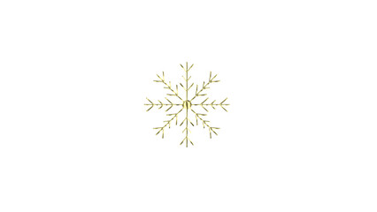 Golden Snowflake. Christmas ornament, snowflake, with golden shine, PNG format with alpha channel.
