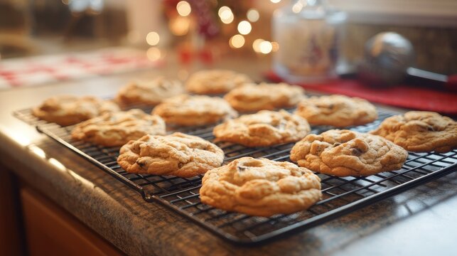 Freshly baked cookies on a wire rack (1)