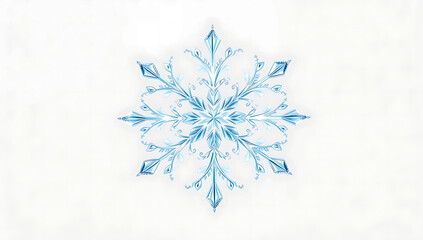 A festive Christmas snowflake background featuring a blue winter pattern with frozen ice crystals and white snow star ornaments for a seasonal holiday celebration card design