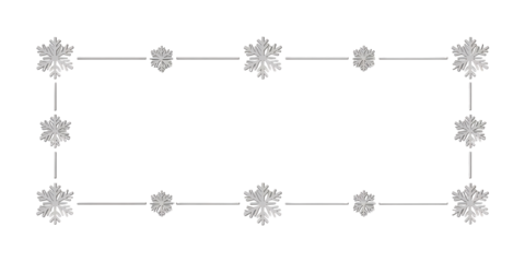 Snowflake frame isolated on transparent background for winter holiday season design