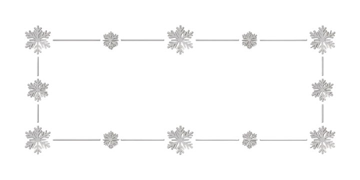 Snowflake frame isolated on transparent background for winter holiday season design - Powered by Adobe