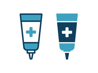 Two tubes of ointment with a plus symbol indicating medicinal use.