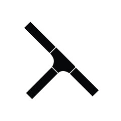 Black T junction pipe fitting silhouette connection