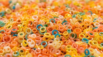 Vibrant Pile of Colorful Loom Bands: Abstract Texture and Playful Design