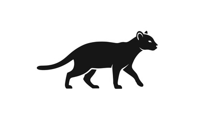 Silhouette of a Black Panther Walking with Determination 2.