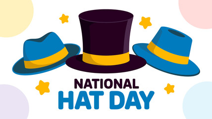 National hat day celebration with colorful hats and festive background