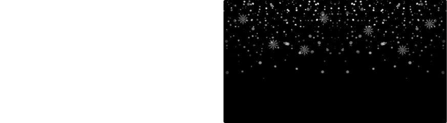 PNG image of Winter snowfall background with falling snowflakes and snow particles on a black backdrop for festive season designs and christmas holiday themed projects on transparent background