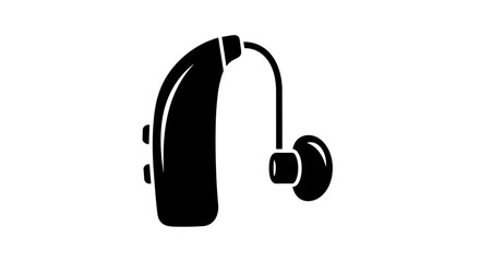 Hearing Aid Device Silhouette for Hearing Impairment.
