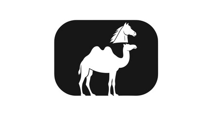 Camel and Horse Silhouette Logo Design for Branding.