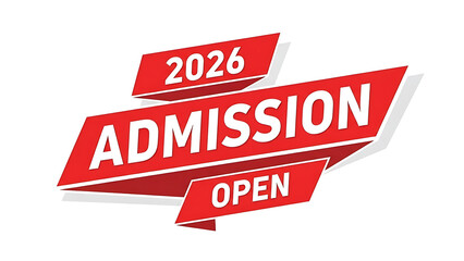 Red banner announcing 2026 admission open for educational institutions