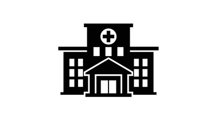 Hospital Building Icon Healthcare and Medical Services Symbol.