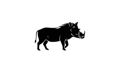 Silhouette of a Warthog Majestic African Wildlife Illustration.