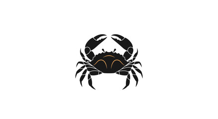 Crab Silhouette Illustration Marine Life and Zodiac Sign.