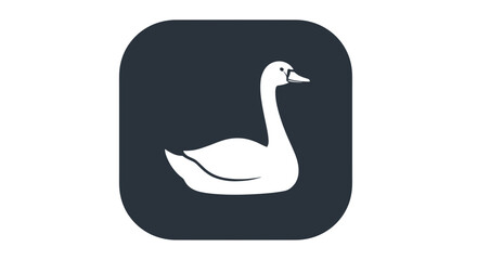 Elegant Swan Icon Graceful Bird Symbol on Dark Background.