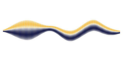 Abstract Digital Sound Wave Visualization with Modern Blue and Yellow Line Art Pattern