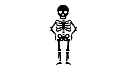 Black and White Skeleton Illustration for Halloween.
