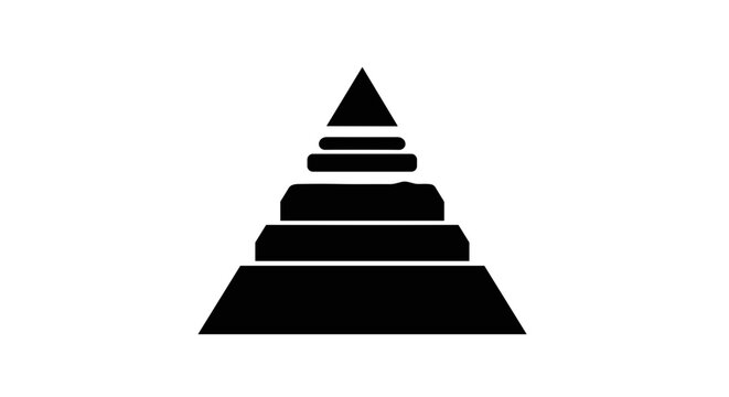 Black Pyramid Icon Layered Structure and Symbolic Representation.