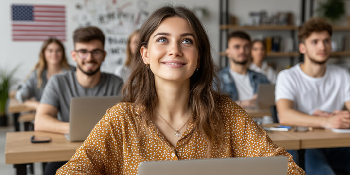 Students engaged in learning and collaboration in a vibrant classroom setting