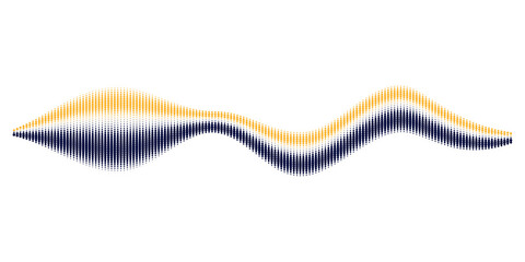 Abstract Waveform Digital Sound or Data Visualization with Halftone Dot and Sharp Line Patterns