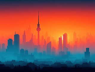 Obraz premium Berlin Germany urban skyline view