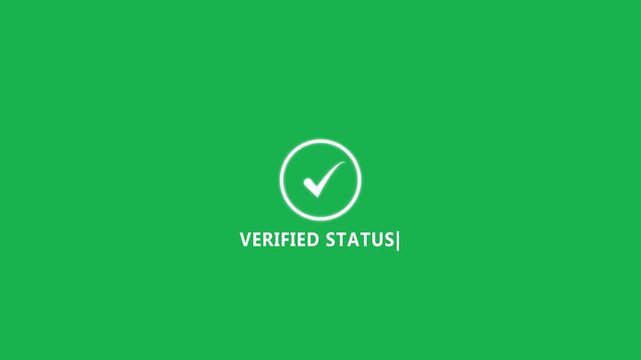 White checkmark inside a circle with the text VERIFIEDSTATUS on a green background verified