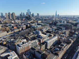 Fototapeta premium London City Skyline with St Paul’s and The Shard in distance viewed from Hatton Garden