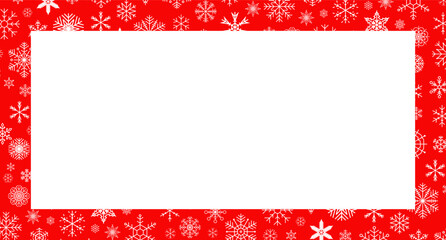 Christmas frame with blank space. Christmas border. Merry Christmas frame card elements decoration. New Year picture frame ribbon. Xmas snowflake striped border. Banner or christmas card