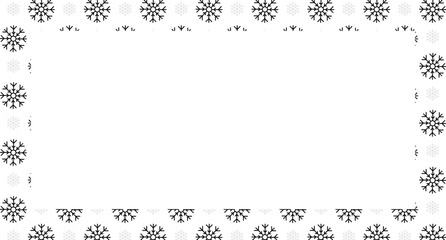 Christmas frame with blank space. Christmas border. Merry Christmas frame card elements decoration. New Year picture frame ribbon. Xmas snowflake striped border. Banner or christmas card. 