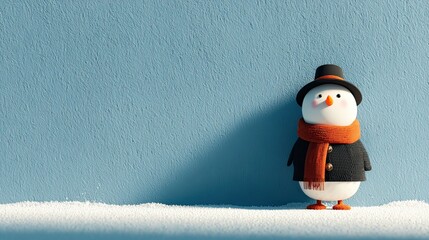 Happy snowman in winter