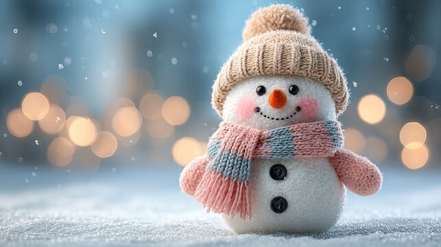 cute snowman in the winter