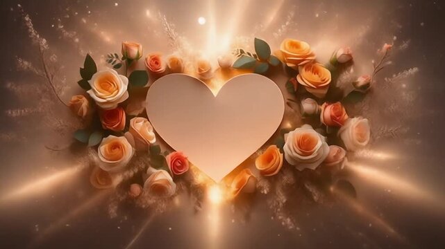 Romantic Roses Heart Frame - A Valentines Day Celebration.