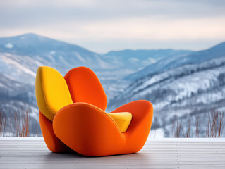 Obraz premium Snow chair for sitting