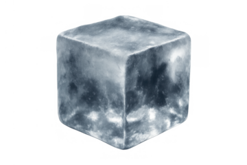 Ice cube cooling beverages, a refreshing frozen water element for drinks, chilling and clear on transparent background