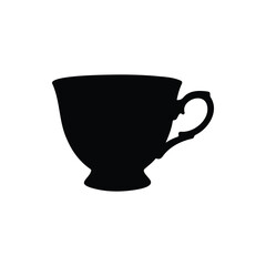 Teacup silhouette icon vector flat design.