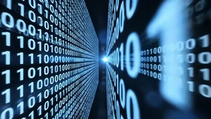 Dynamic binary code tunnel for cybersecurity visualization and digital transformation - Powered by Adobe