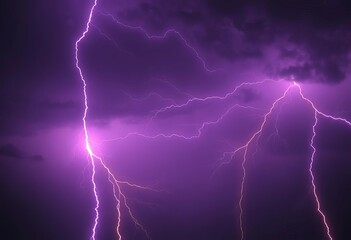 Clashing purple and yellow lightning streaks across a dark, stormy sky,  magical,  backdrop
