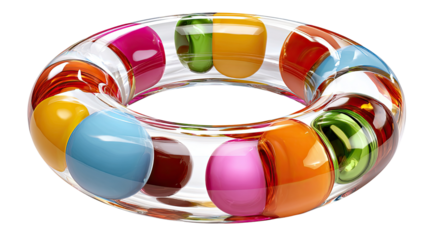 Bracelet of Vivid Color: A captivating bracelet with a rainbow of transparent colors, each element holds light and displays exquisite design and aesthetic