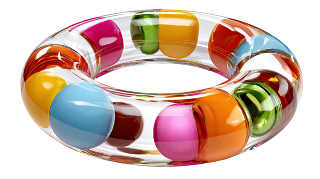 Bracelet of Vivid Color: A captivating bracelet with a rainbow of transparent colors, each element holds light and displays exquisite design and aesthetic