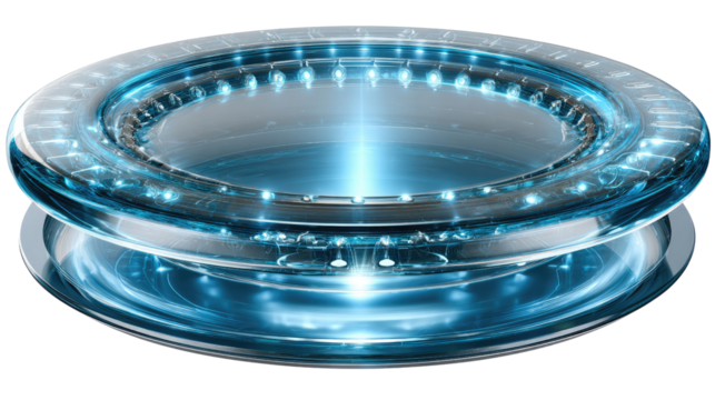 Abstract Technology Ring: A mesmerizing view of a high-tech glowing ring, emanating an aura of innovation and futuristic technology.