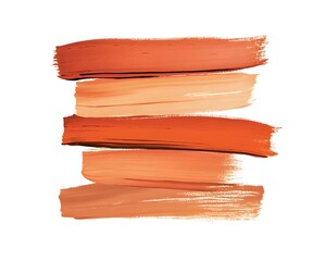 Stacked parallel horizontal swipes display variations of warm earthy orange tones