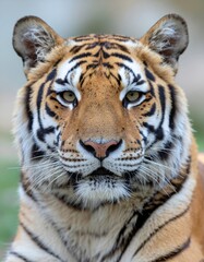 Fototapeta premium Majestic Tiger Portrait Showcasing Striking Features and Expressions