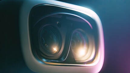 Close-up VR headset lenses, futuristic design