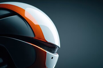Close-up of a futuristic sports helmet