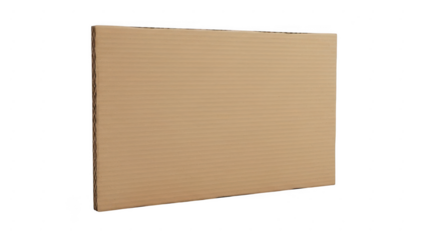 A simple brown cardboard box with a clean surface isolated on transparent background
