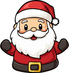 Cute Santa Claus with Gift Bag – Christmas Cartoon Illustration