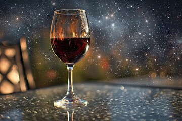 Red wine glass, starry night (1)