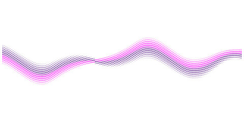 Abstract Sinusoidal Waveform Audio or Data Visualization with Halftone Dot and Spiky Line Patterns